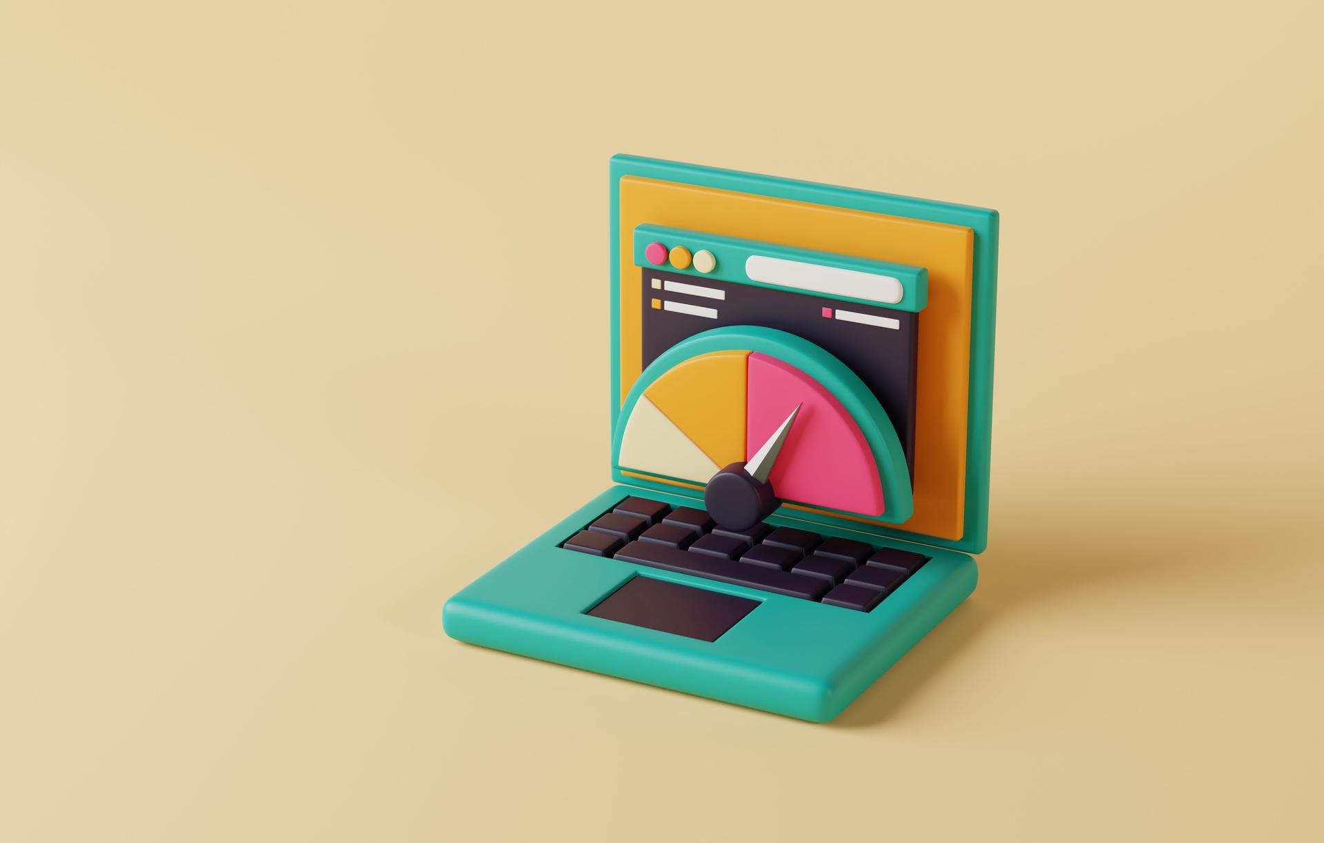 Web Speed Icon for High-Performance Online Experience. 3D Rende