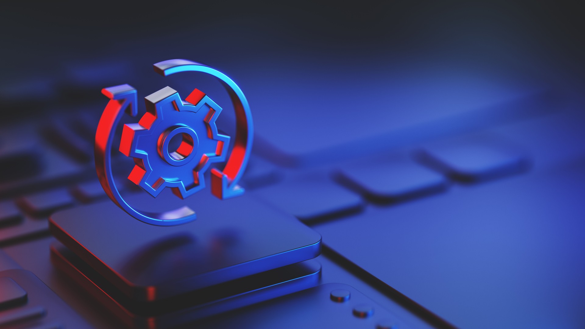 Futuristic Gear Symbol Representing Technical Innovation and Process Automation